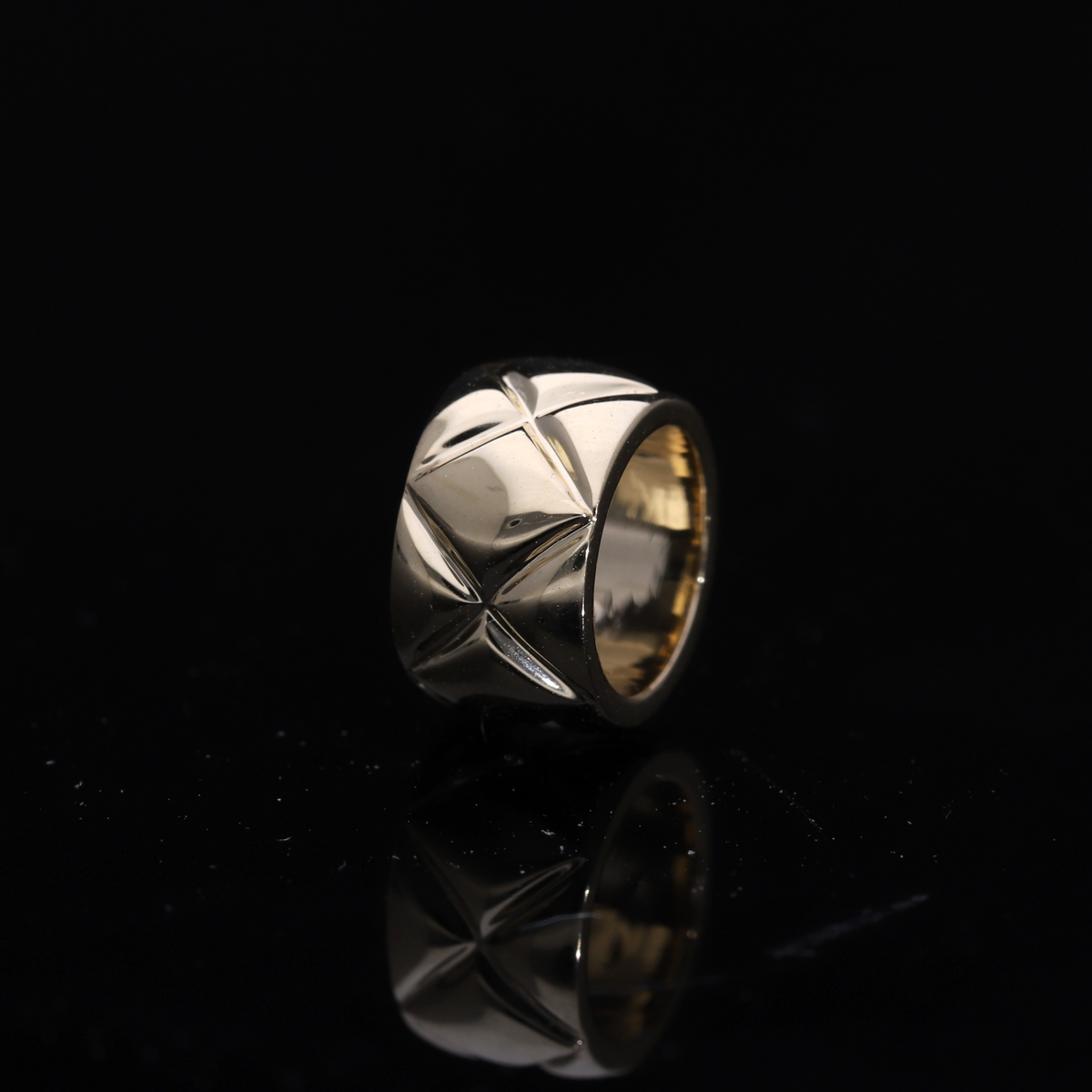 Solid 14k Gold Quilted Geometric Pendant | White / Yellow / Rose Gold