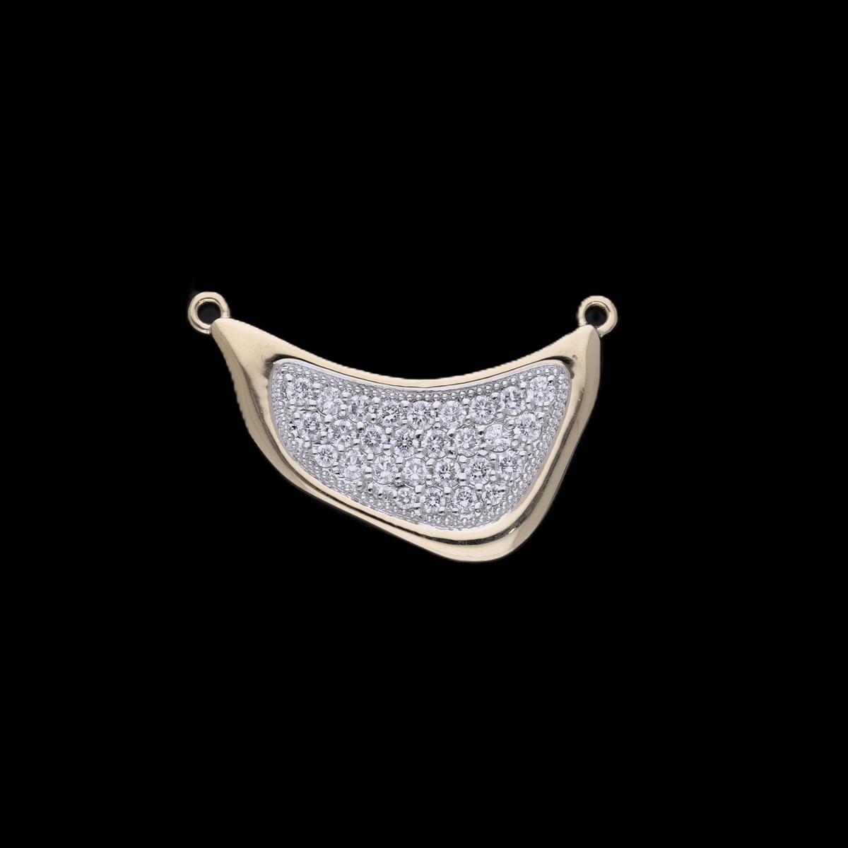 0.40 Ct White Round Cut Lab-Grown Diamond Curved Connector Pendant | 14k White / Yellow / Rose Gold