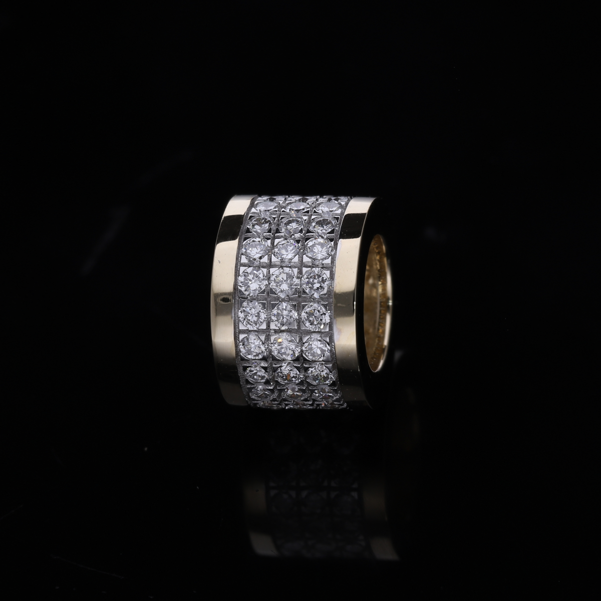 0.60 Ct White Round Cut Lab-Grown Diamond Wide Barrel Pendant | 14k White / Yellow / Rose Gold