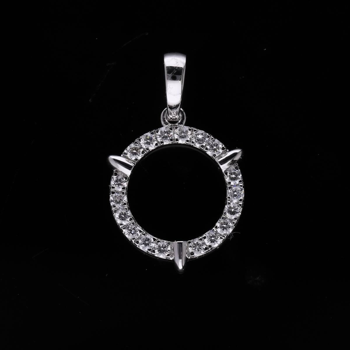 0.40 Ct White Round Cut Lab-Grown Diamond Open Circle Pendant | 14k White / Yellow / Rose Gold