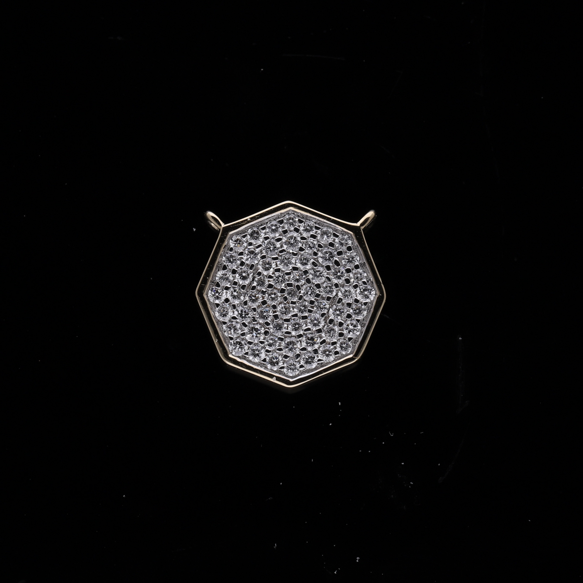 0.30 Ct White Round Cut Lab-Grown Diamond Hexagon Connector Pendant | 14k White / Yellow / Rose Gold