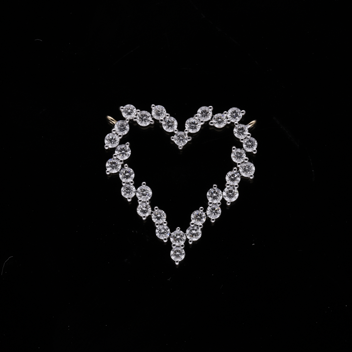 0.70 Ct White Round Cut Lab-Grown Diamond Open Heart Connector Pendant | 14k White / Yellow / Rose Gold