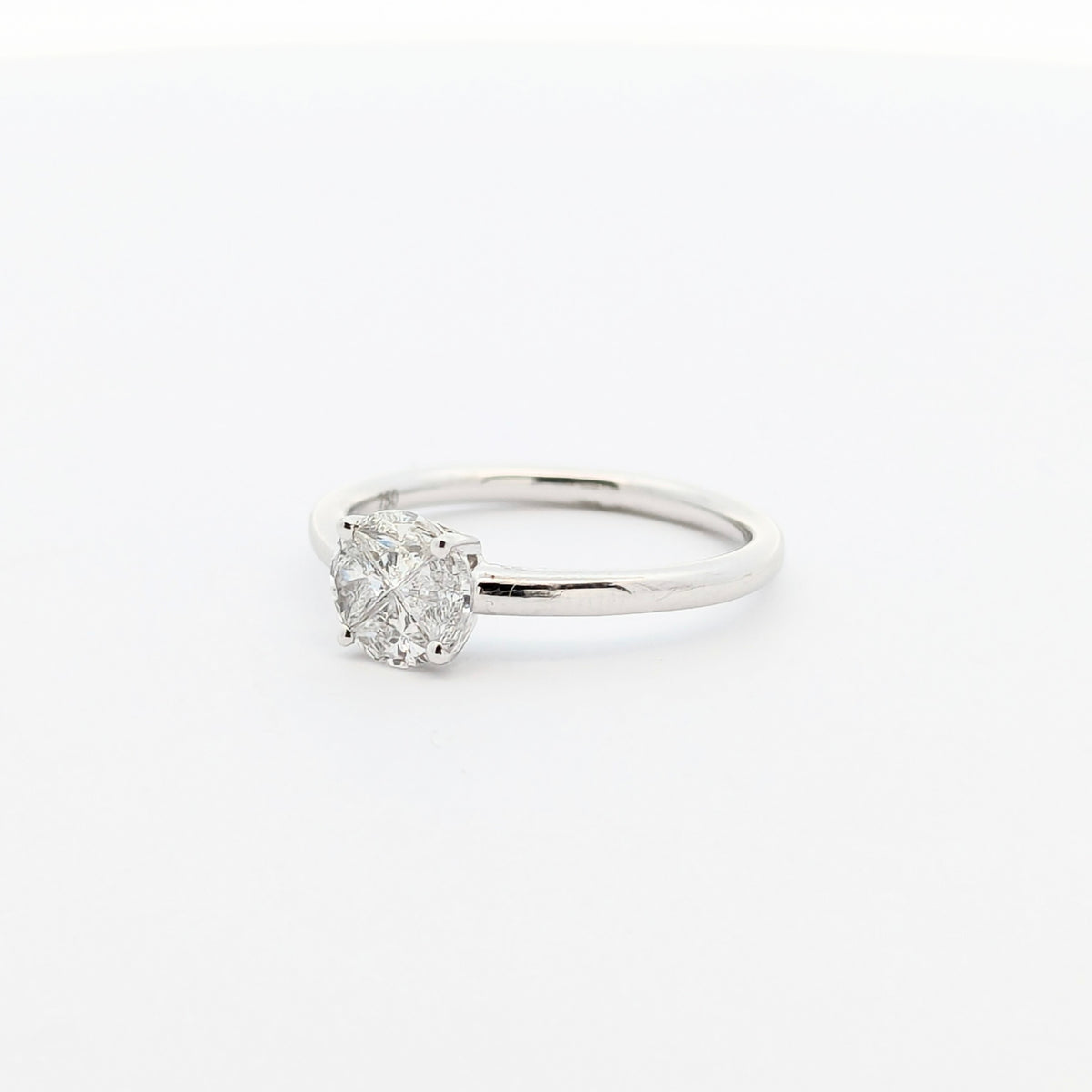 14K White Gold Natural Diamond Ring