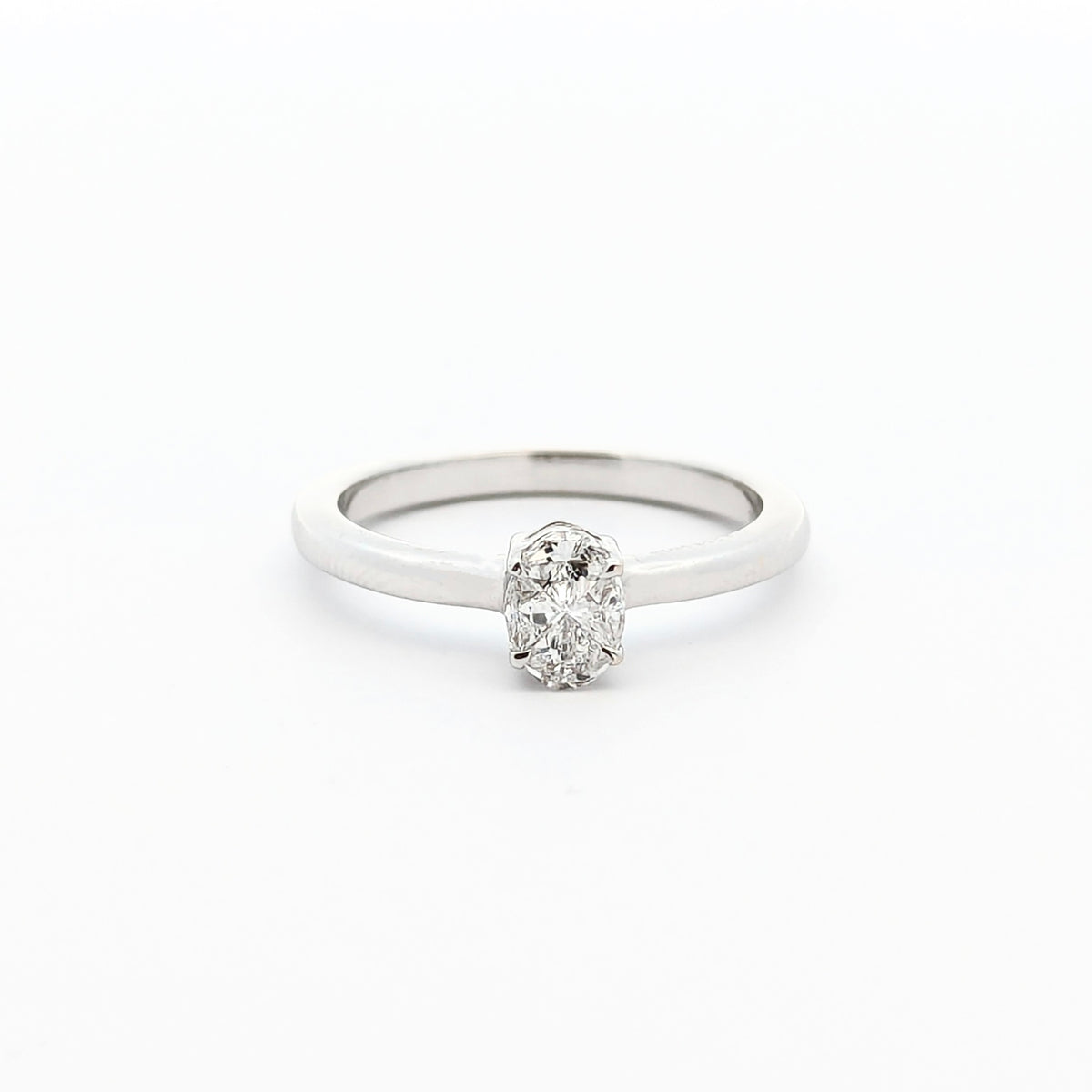 14K White Gold Brilliant Natural Diamond Ring