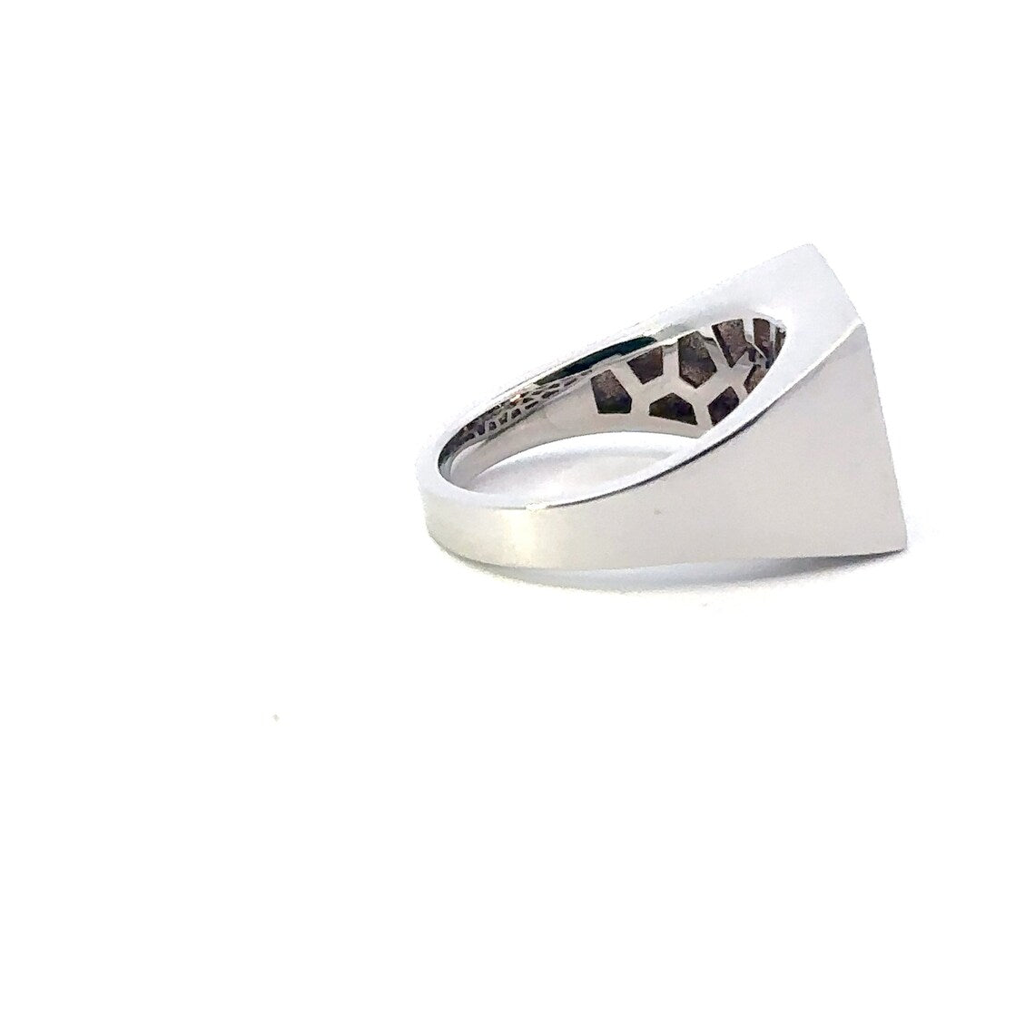 Rounded Rectangle Ring in 18K White Gold