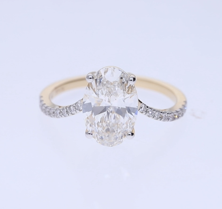 💍 2.60 Ct Oval Cut Lab-Grown Diamond Ring | 14k White / Yellow Gold | Elegant Fashion Ring ✨💎
