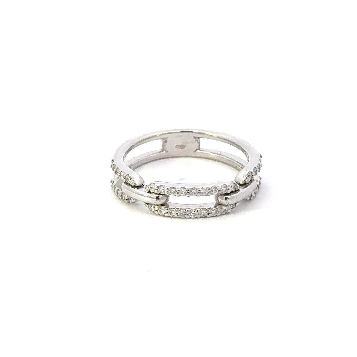 Sparkling Pave Diamond Ring in 18K White Gold