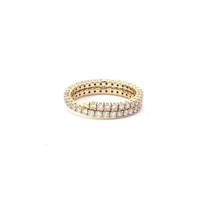 Sparkling Round Diamonds in a 14k Yellow Gold Eternity Ring – Elise Jewelry