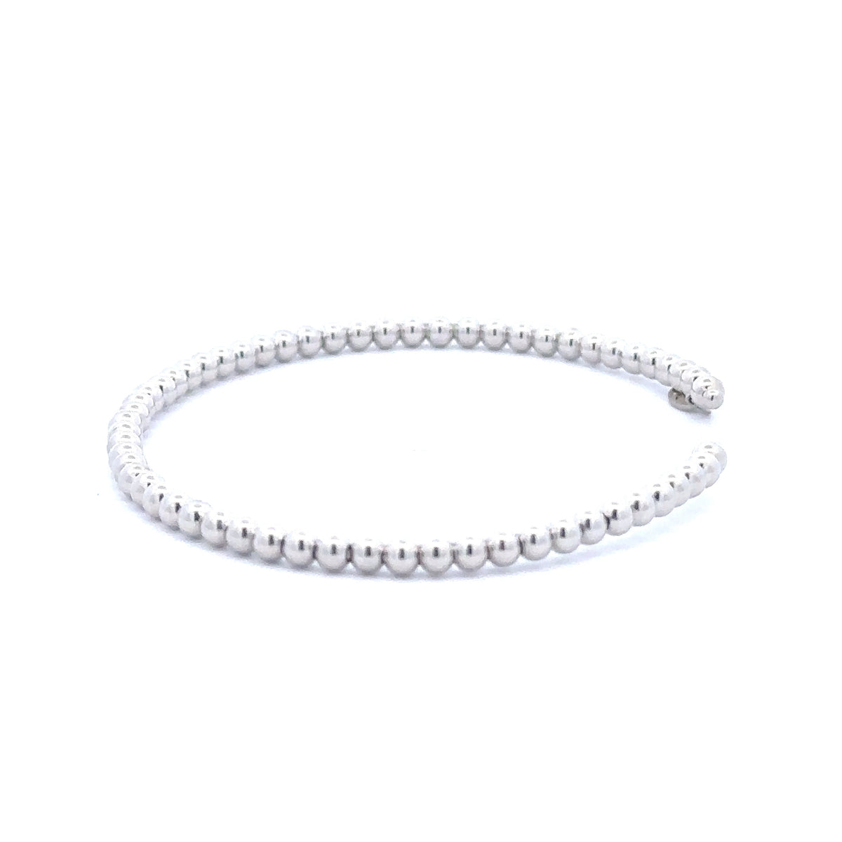 Stackable 14K White Gold Bead Bracelet