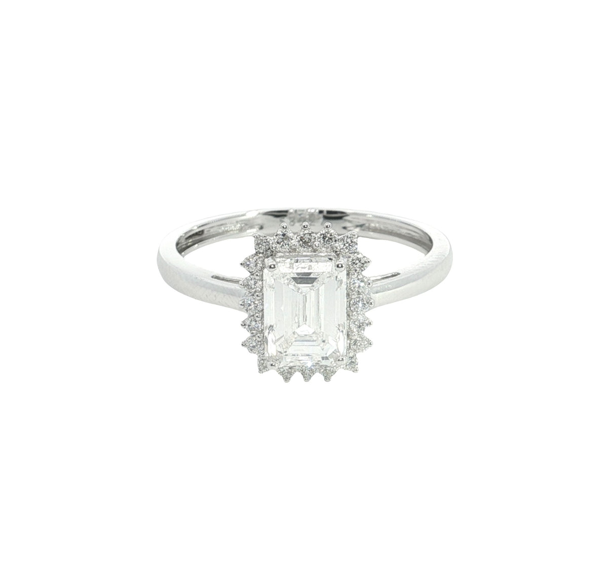 14k White Gold |💍 1.30 Ct VS Emerald & Round Brilliant Cut Lab-Grown Diamond Engagement Ring | Best Gift for Her 💖✨