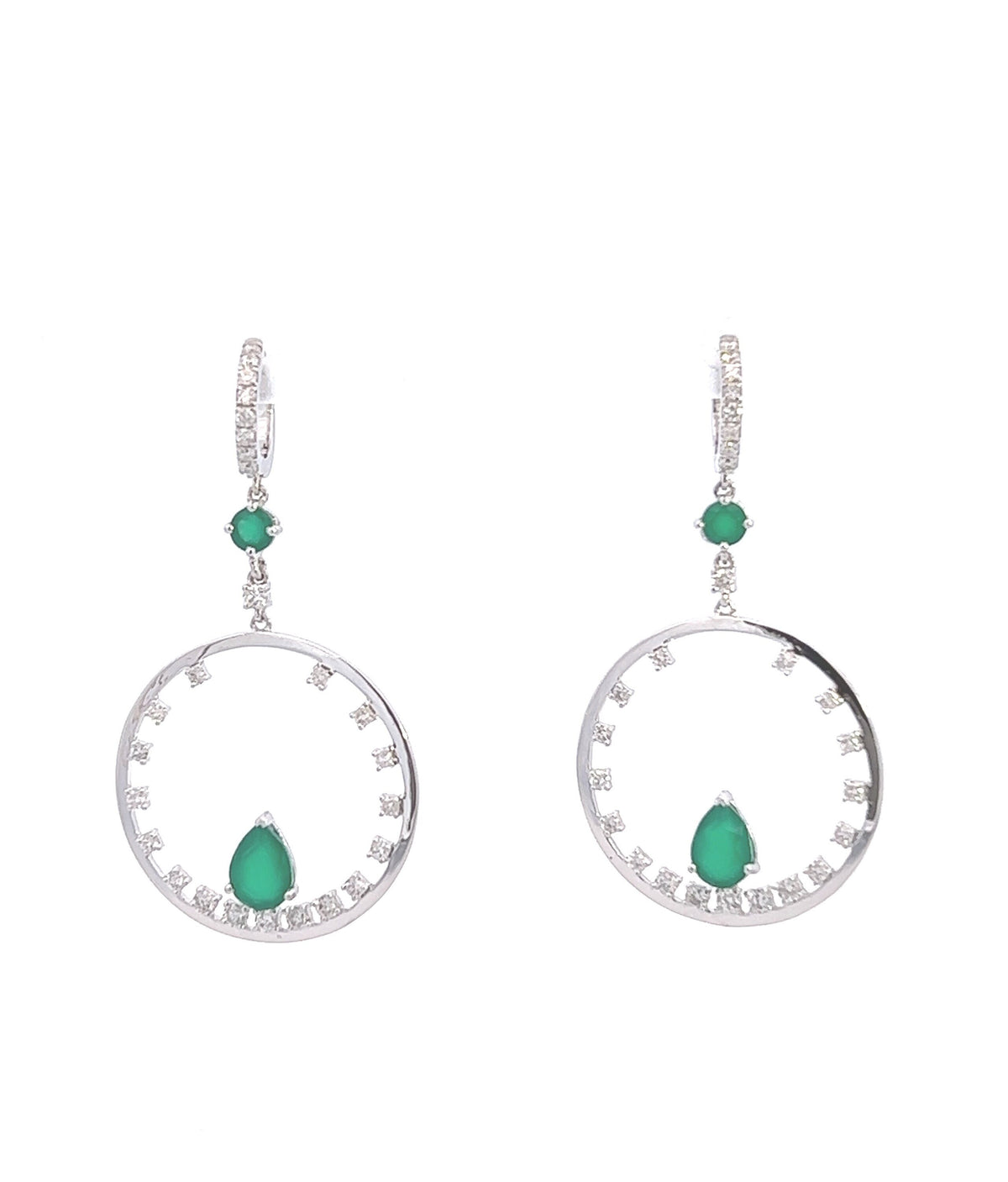 14K White Gold Diamond Drop Earrings: VS Clarity, Natural Diamonds