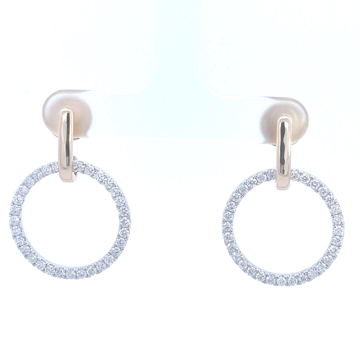 14k White Gold natural diamond hanging round hoop | VS1 diamond | Clear diamonds | Perfect Gift for her | DE color |