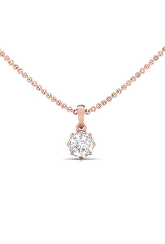 Custom VS1 Diamond Pendant: Round Illusion Cut, Elegant Jewelry