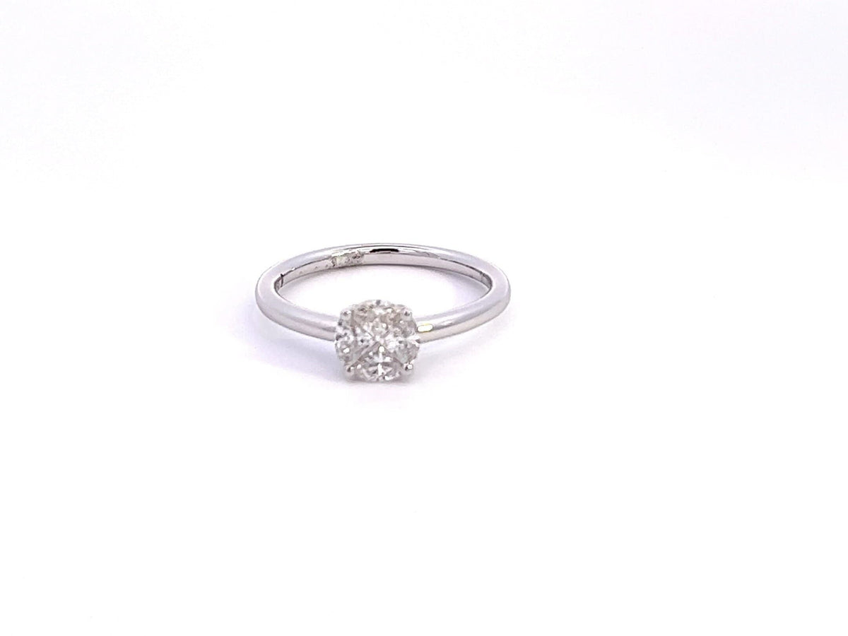 18k White Gold Diamond Ring: 0.65 Carat Engagement Ring