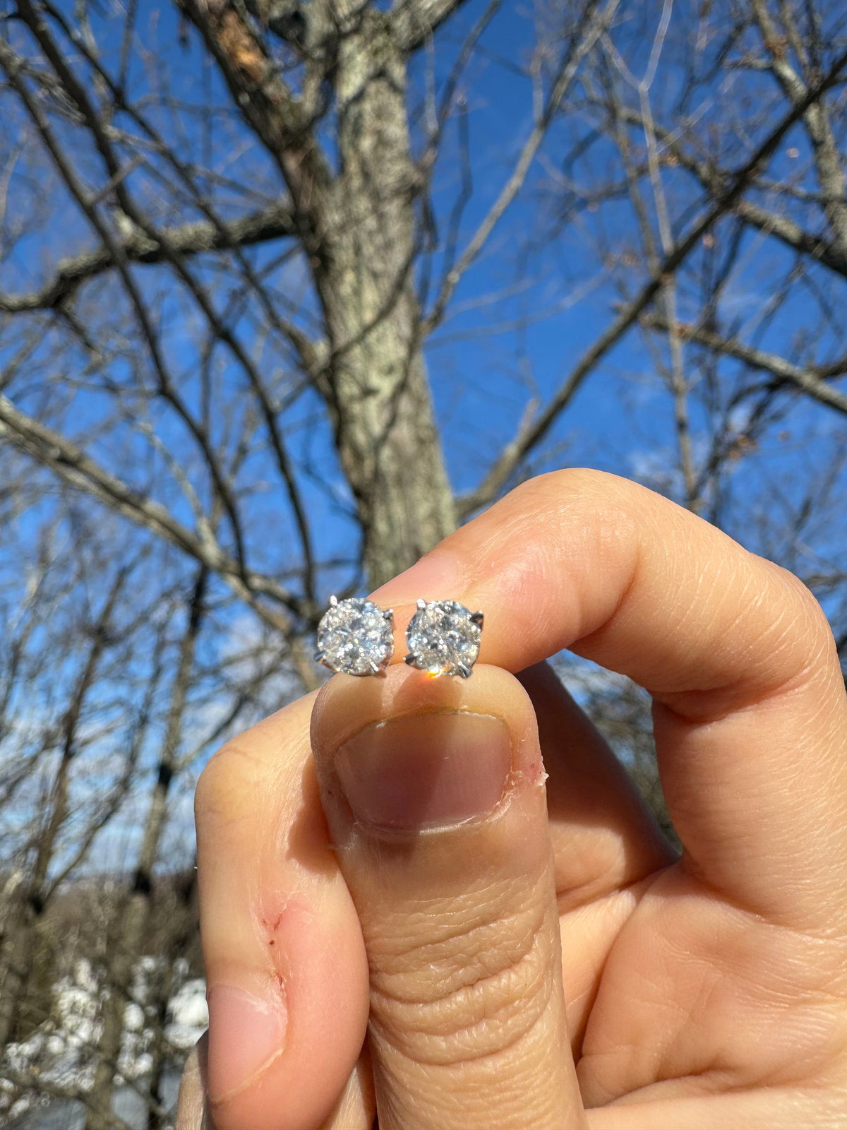 18k White Gold Brilliant Round Diamond Studs, Add Instant Glamour | Unisex Studs | Gift for her/him | Couple Studs