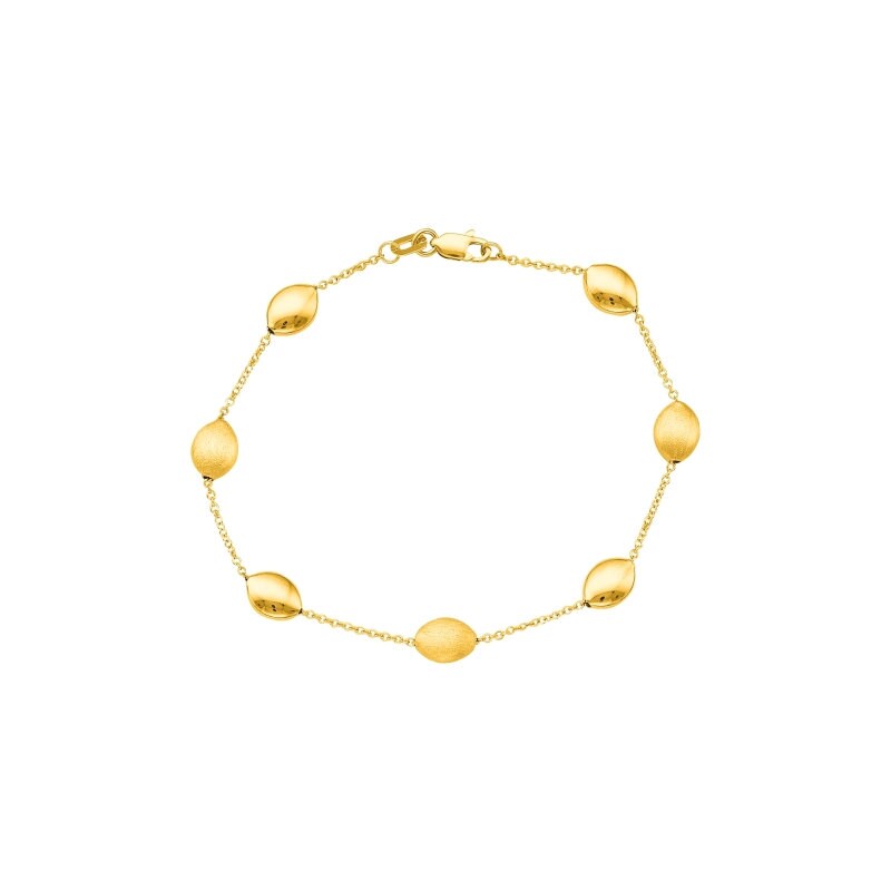 14k Gold Seed & Rope Bracelet: Delicate Lightweight Design