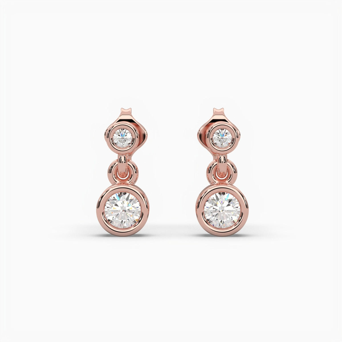 0.18 Ct Natural Diamond Drop Earrings | 14K / 18K Rose, White & Yellow Gold
