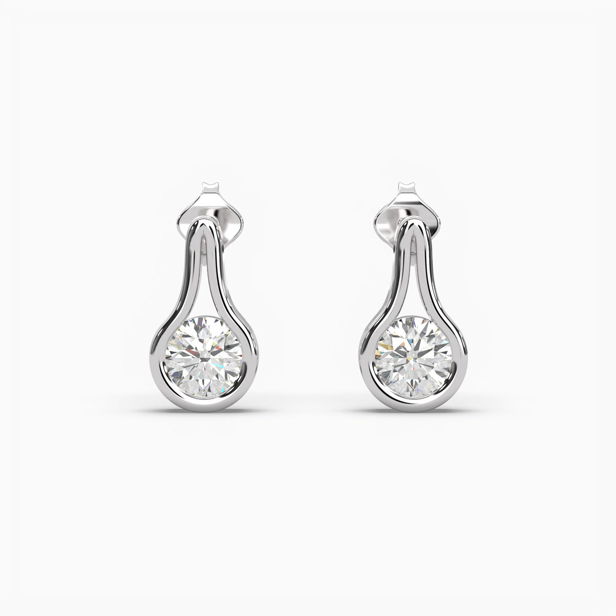18K  Gold Natural Diamond Earrings
