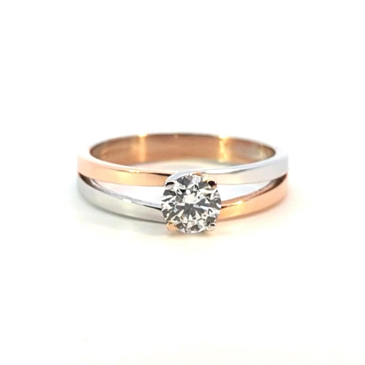 Dual Tone 14k Gold Lab Grown Diamond Ring - 0.52 CT