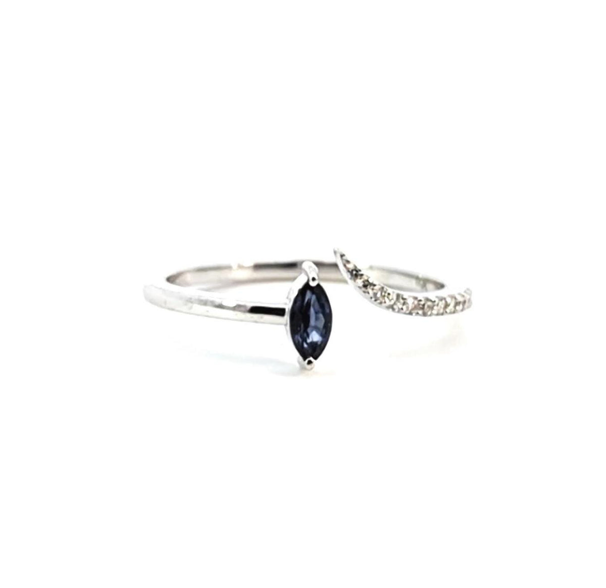14k White Gold MarquiseCut Colourstone and Lab Diamond Ring | Lab Grown Diamond Jewelry | Engagement ring