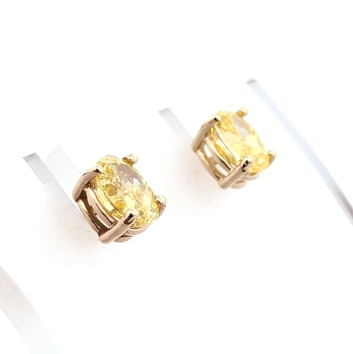 14K Yellow Gold Vivid Yellow Lab Diamond Stud Earrings: 1.40 CTW