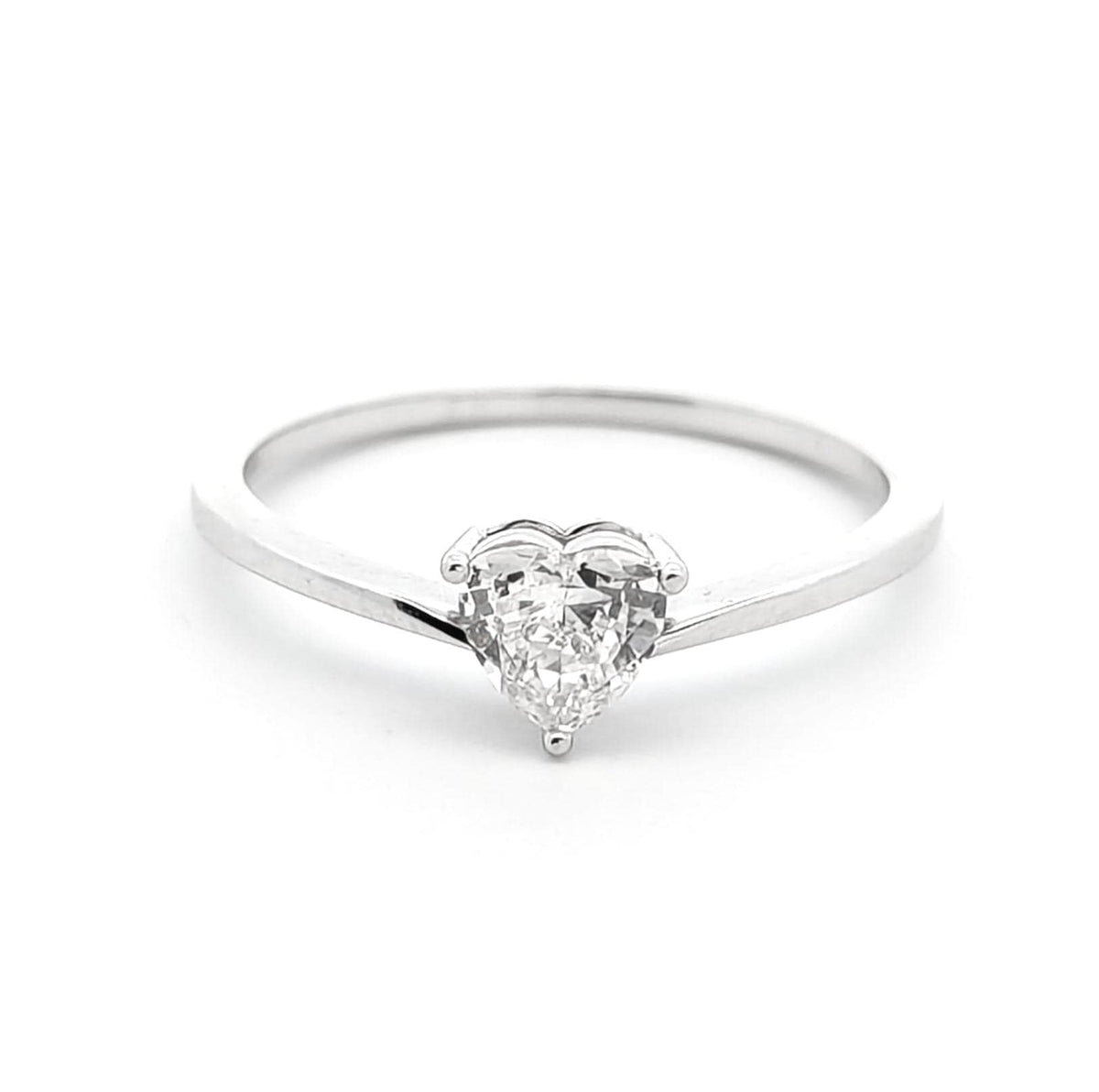 Heart Lab Grown Diamond Engagement Ring: 14K White Gold, 0.415 CTW