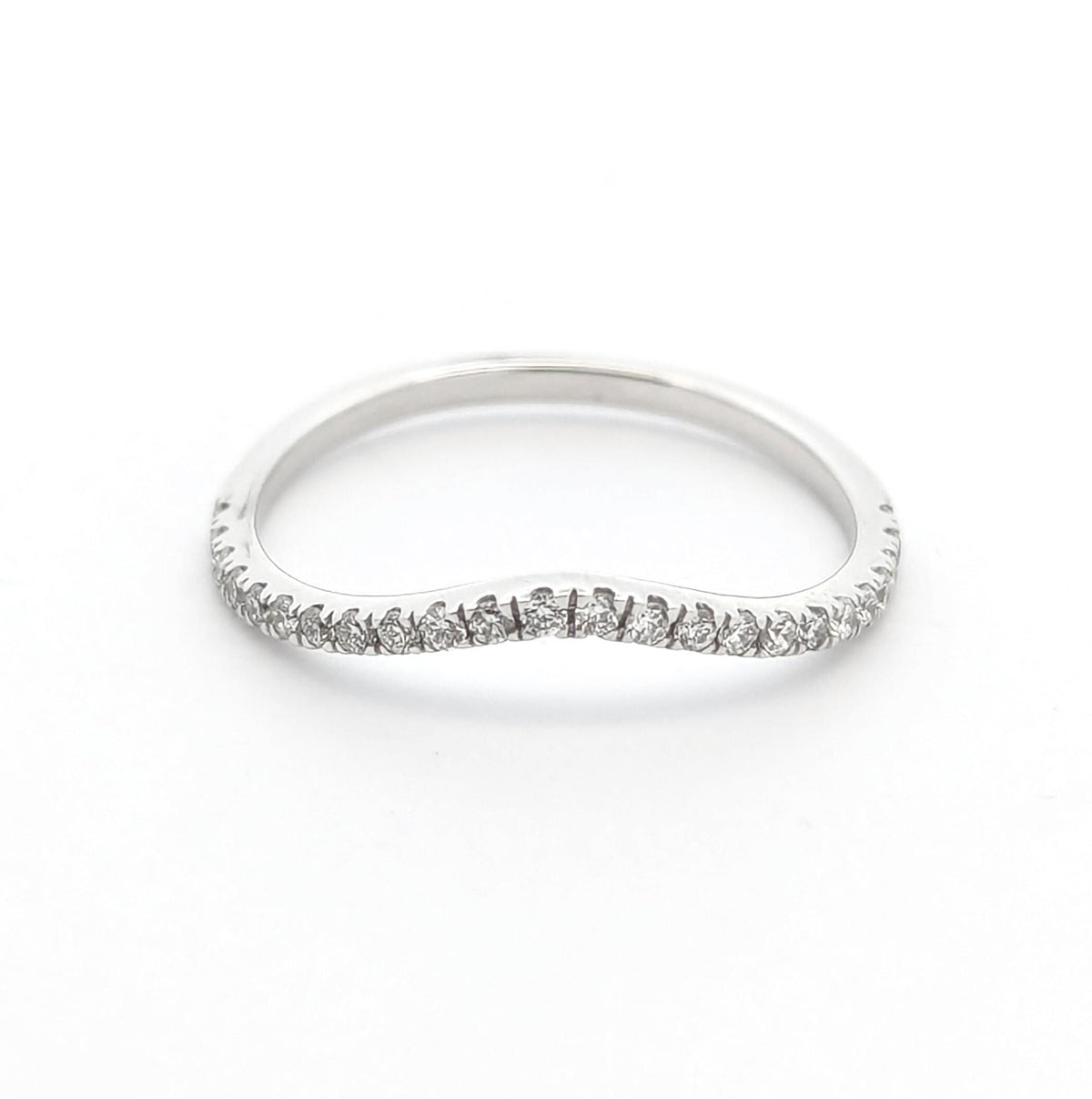 14K White Gold Lab Grown Diamond Ring: Minimalist Stacking Ring