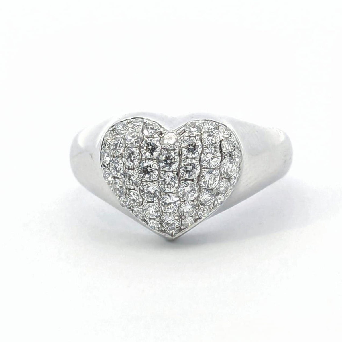 18k Heart Shape White Gold Natural Diamond Ring | Gift For Loveones | Gold Diamond Ring | Dainty Engagement Ring | Solid Gold FineJewelry