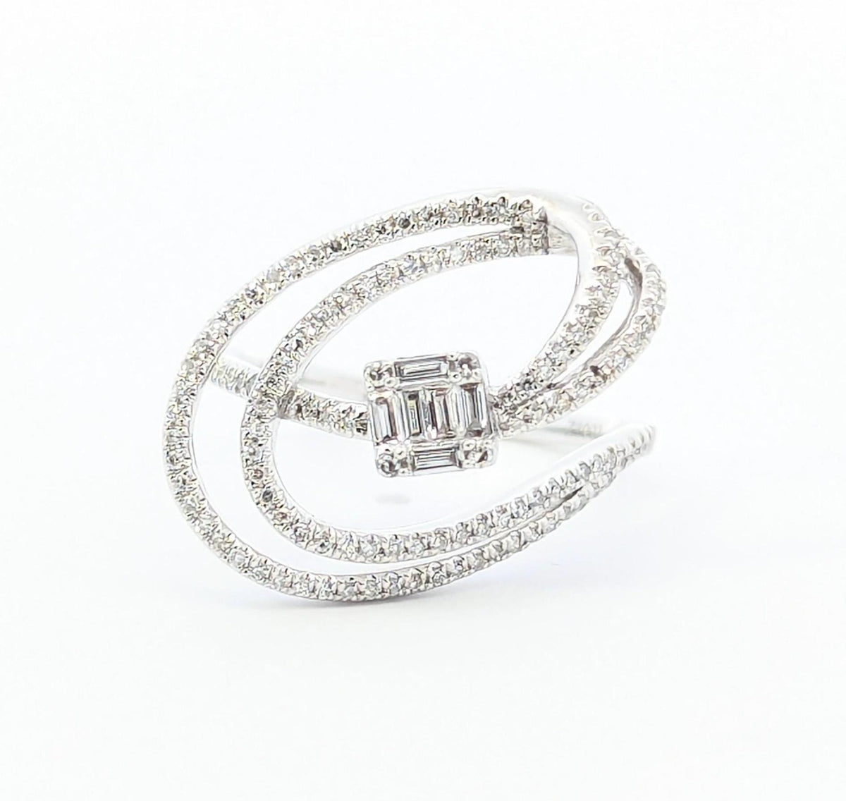 14k White Gold Natural Diamond Cocktail Ring | Gift For Loveones | Gold Diamond Ring | Dainty Engagement Ring | Solid Gold FineJewelry