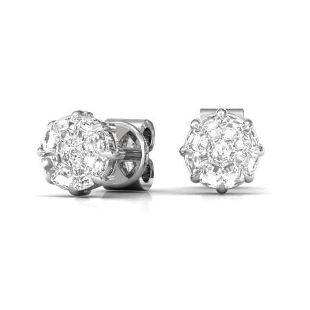 18k White Gold Diamond Studs: VS Natural Diamond Earrings