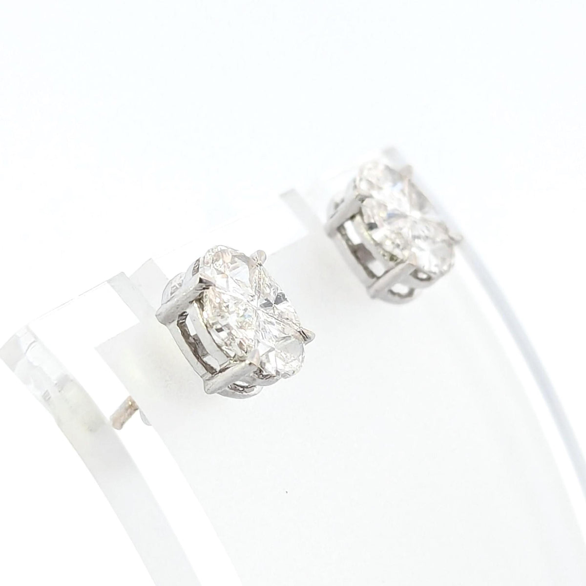 14K White Gold Spiral Earrings: Natural VS1 Diamond, 0.52 Carats