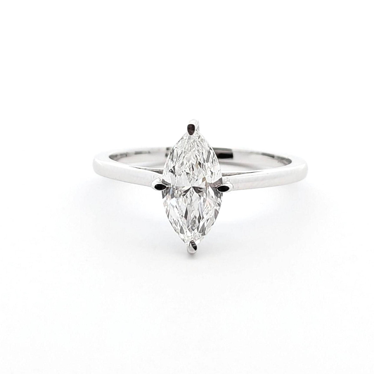 Lab Grown 1.11 CTW Marquise Diamond Ring: 14K White Gold