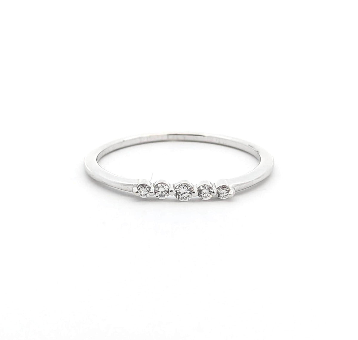Lab Grown Diamond Ring: 14K White Gold Delicate Stackable Ring