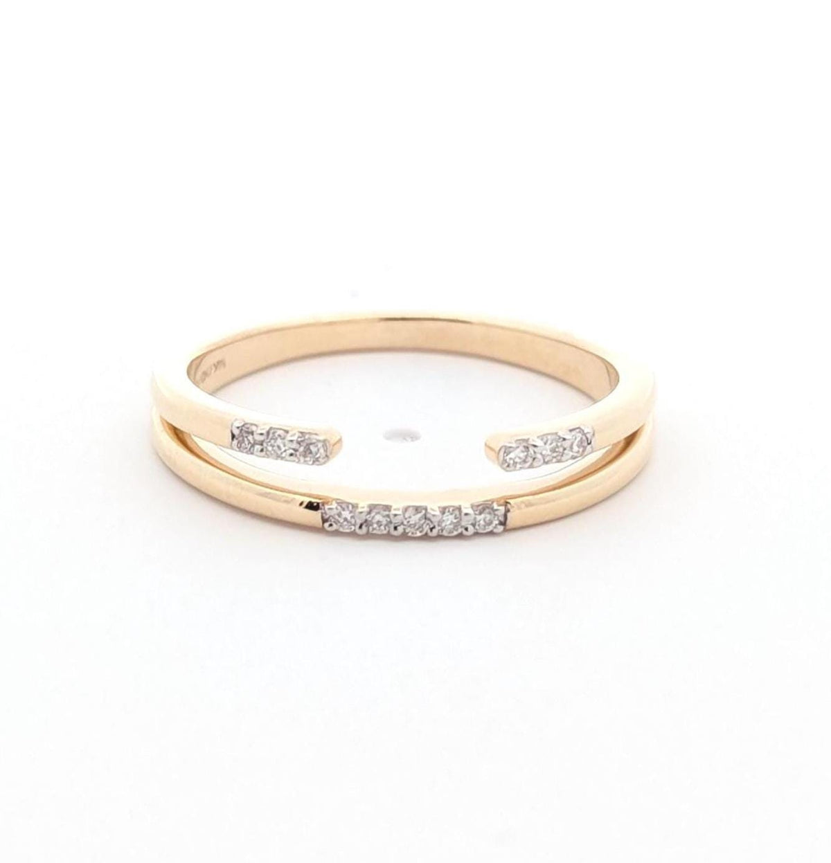 14k Yellow Gold Natural Diamond Stackable Ring: Fine Jewelry Engagement Ring