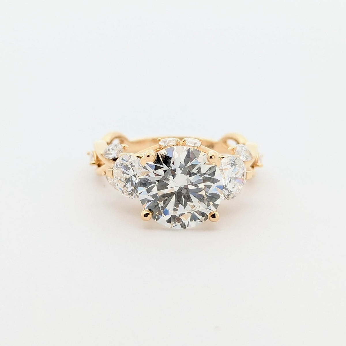 14k Yellow Gold Engagement Ring: 4.61 CT Lab Grown Diamond