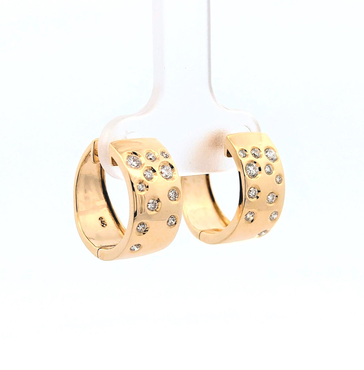 14K Yellow Gold Lab Grown Diamond Earrings: Round Cut Fine Jewelry