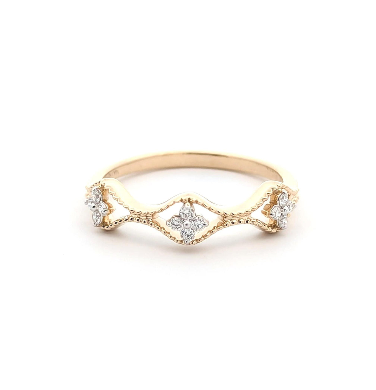14k Yellow Gold Minimalist Diamond Ring: Elegant Fine Jewelry