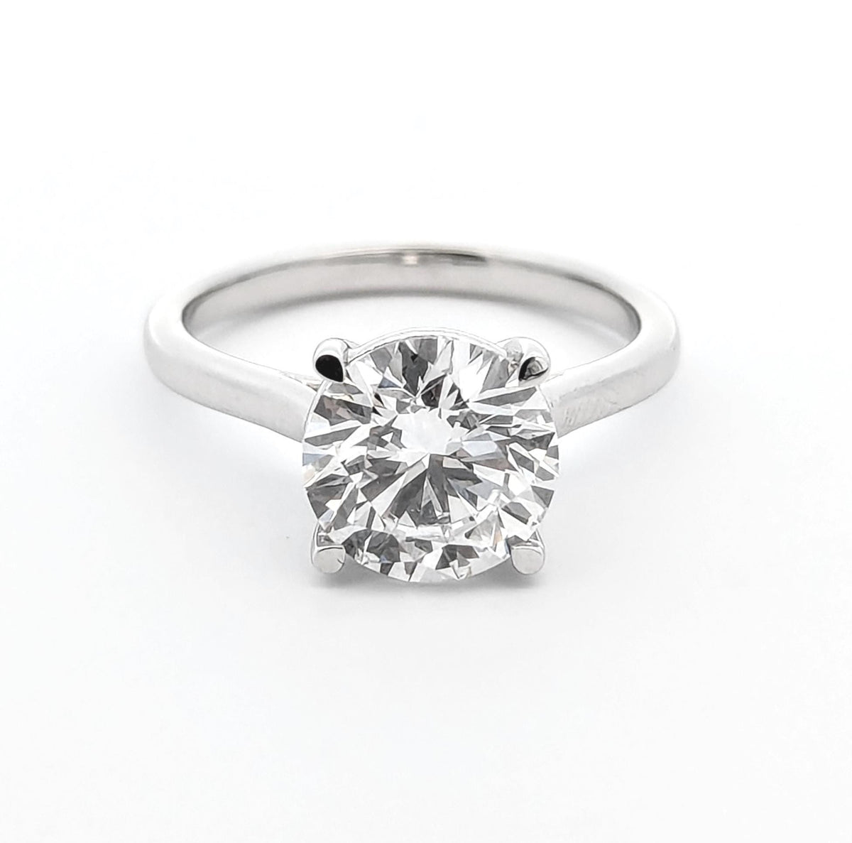 2.55 CT Lab Grown Diamond Engagement Ring: 14k White Gold, VVS Clarity