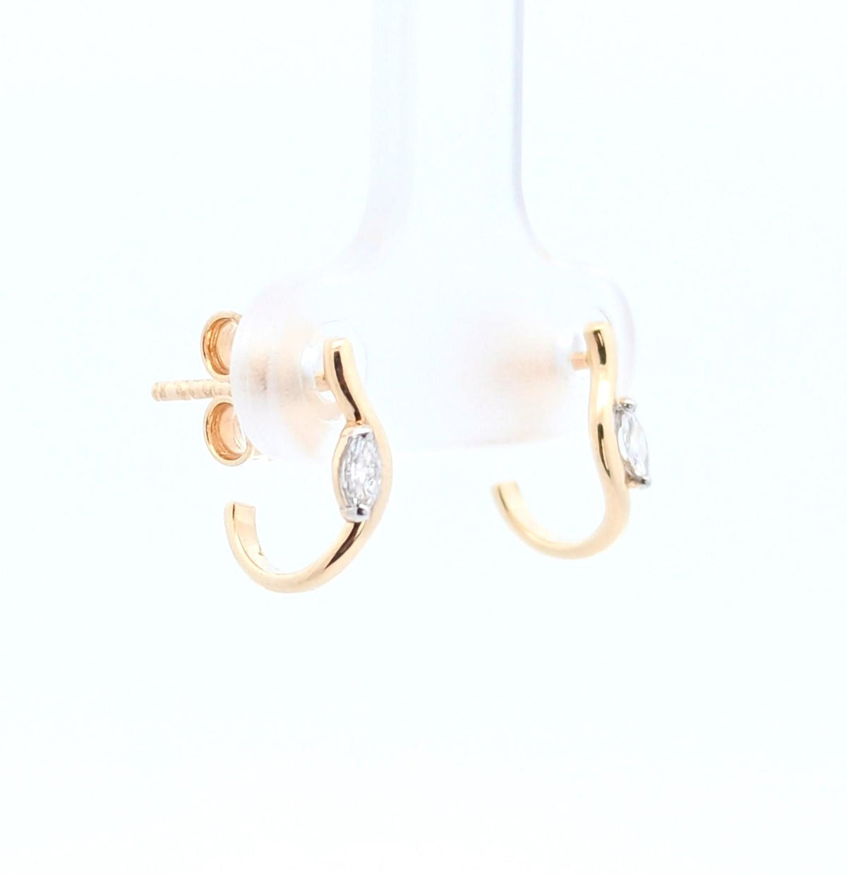 14K Yellow Gold Lab Grown Diamond Marquise Drop Earrings