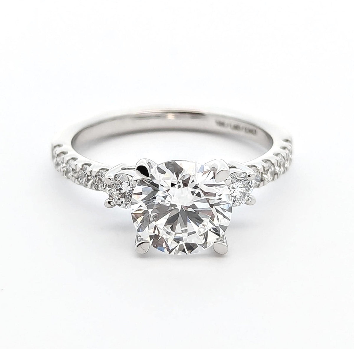 VVS Lab Grown Round Center Stone Luxury Engagement Ring with 14k White Gold | Engagement Ring | Fine Jewelry | Gift for Her