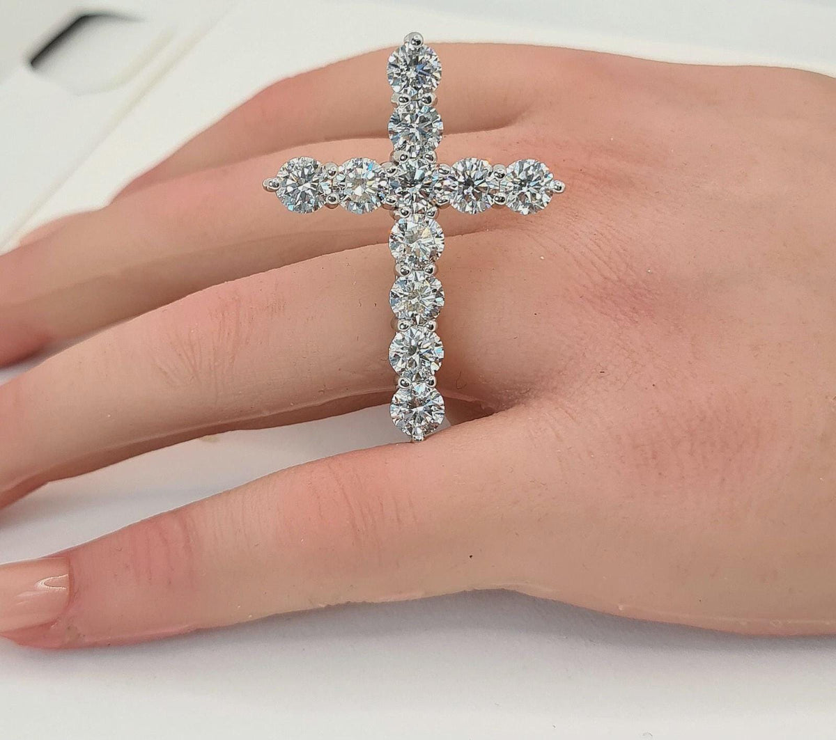 5 Ct VVS Lab Grown Diamond Cross Shape Pendant with 14k White / Yellow / Rose gold | Gift for Her | Birthday Gift | Affordable jewelery