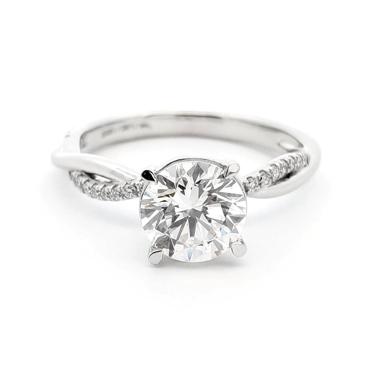 VVS Lab Grown Diamond Engagement Ring: 14k White Gold, 1.87 CT