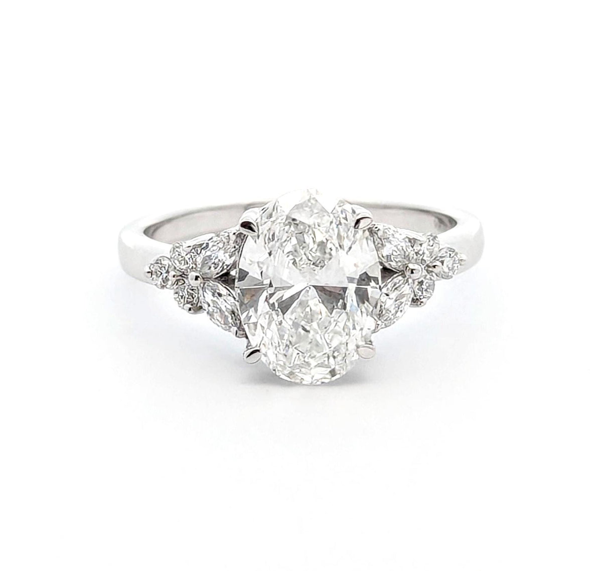 2.30 CT VVS 14k White Gold Lab Grown Oval Center Stone Luxury Engagement Ring | Engagement Ring | Fine Jewelry | Gift for Her