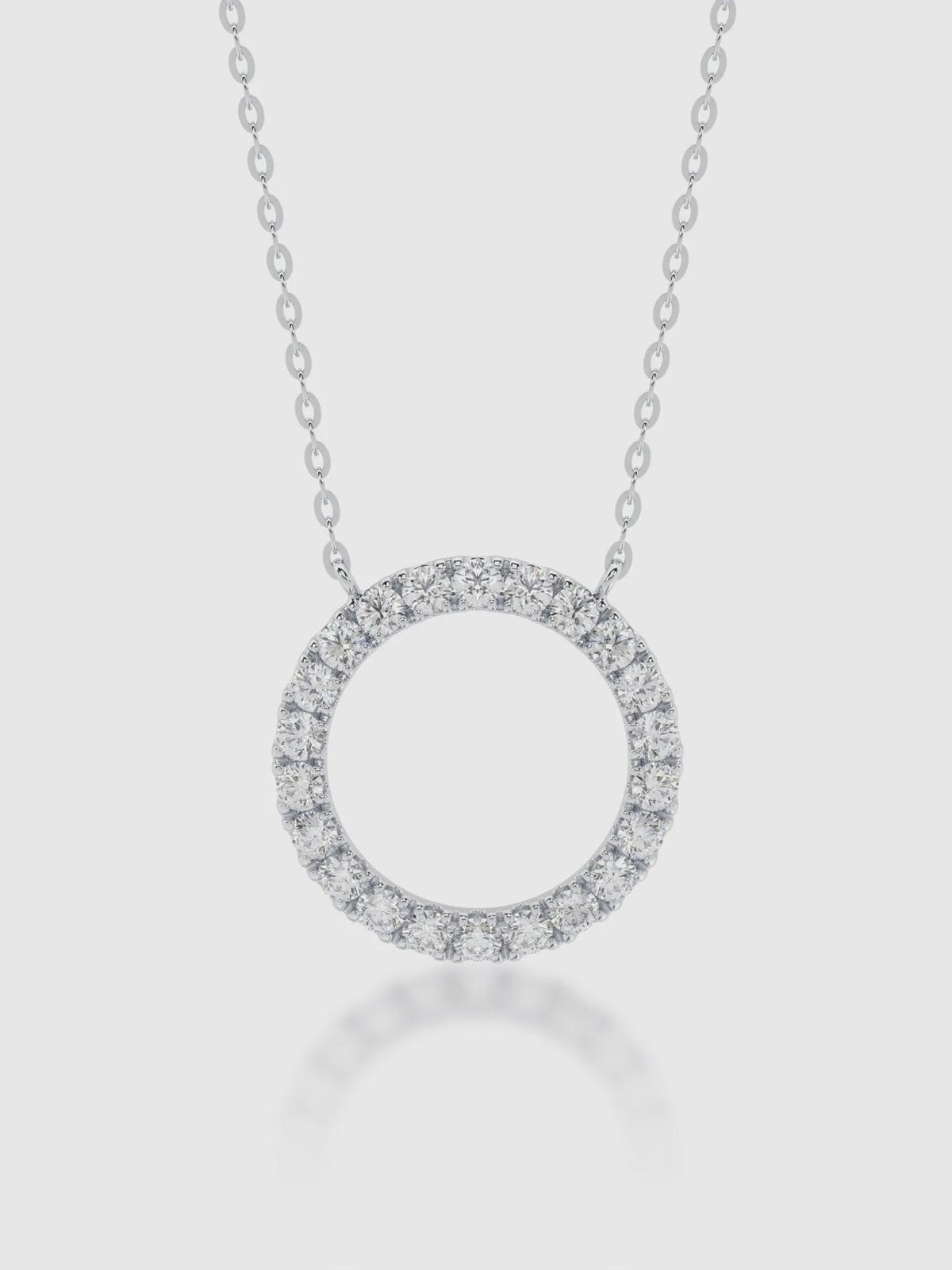 10 Ct VVS Lab Grown Circle Pendant with 14k White gold | Gift for Her | Birthday Gift | Affordable jewelery