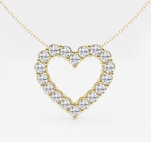 2.00 Ct VVS Lab Grown Diamond Heart Shape Pendant with 14k White / Yellow / Rose gold | Gift for Her | Birthday Gift | Affordable jewelery