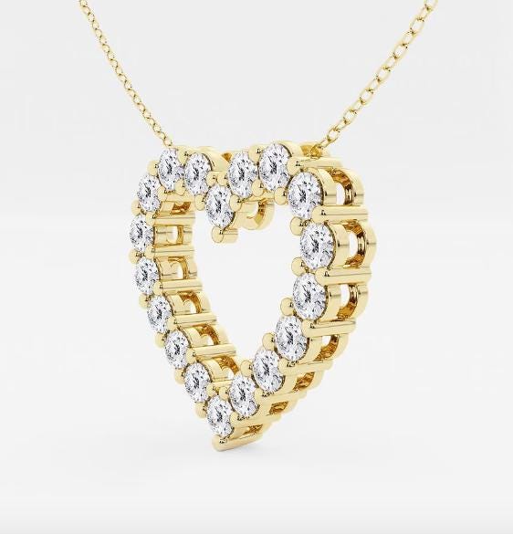 10.00 Ct VVS Lab Grown Diamond Heart Shape Pendant with 14k White / Yellow / Rose gold | Gift for Her | Birthday Gift | Affordable jewelery