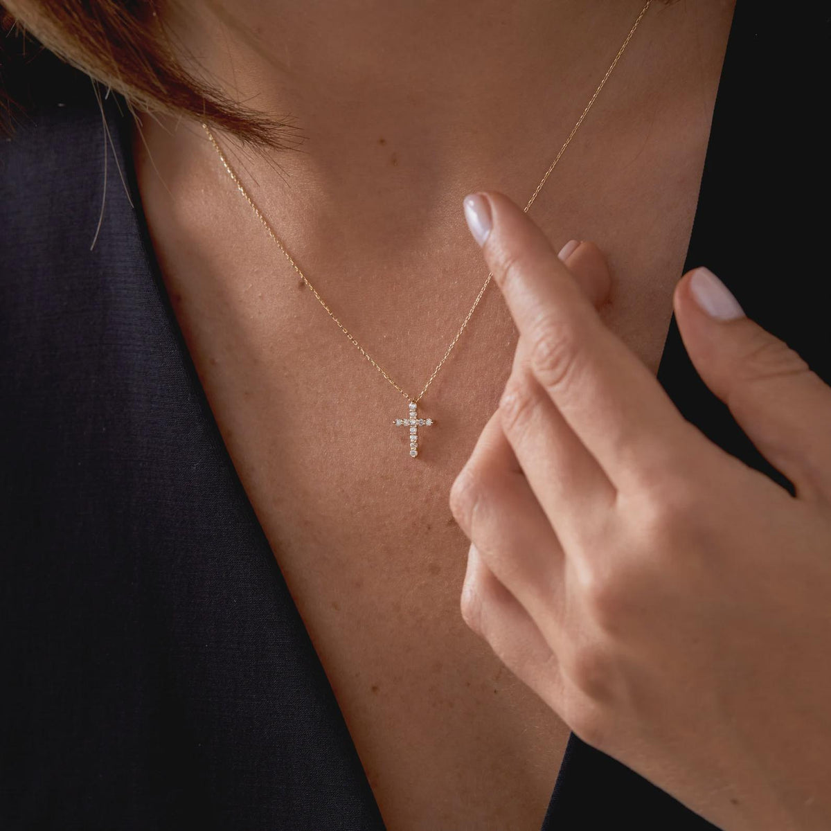 0.25 Ct VVS Lab Grown Diamond Cross Shape Pendant with 14k White / Yellow / Rose gold | Gift for Her | Birthday Gift | Affordable jewelery