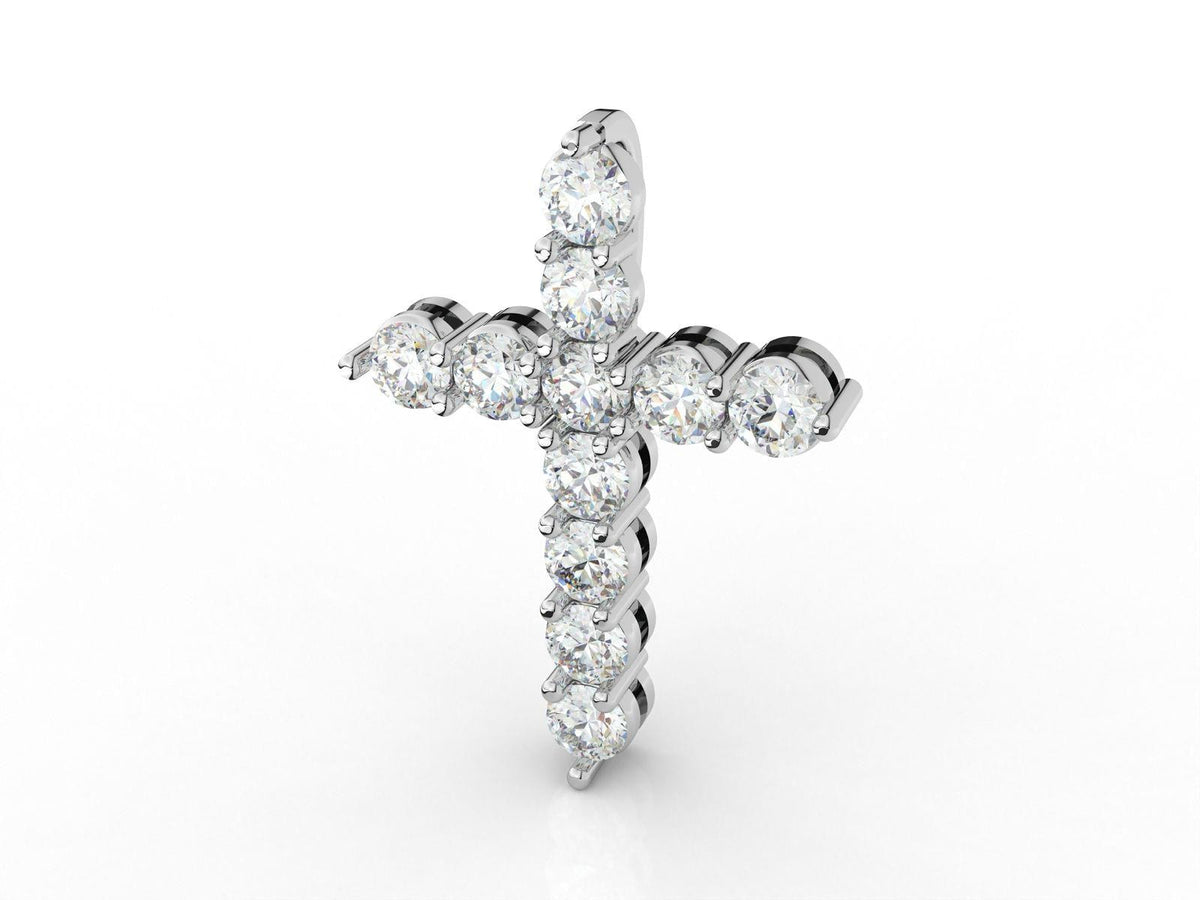10 Ct VVS Lab Grown Diamond Cross Shape Pendant with 14k White / Yellow / Rose gold | Gift for Her | Birthday Gift | Affordable jewelery