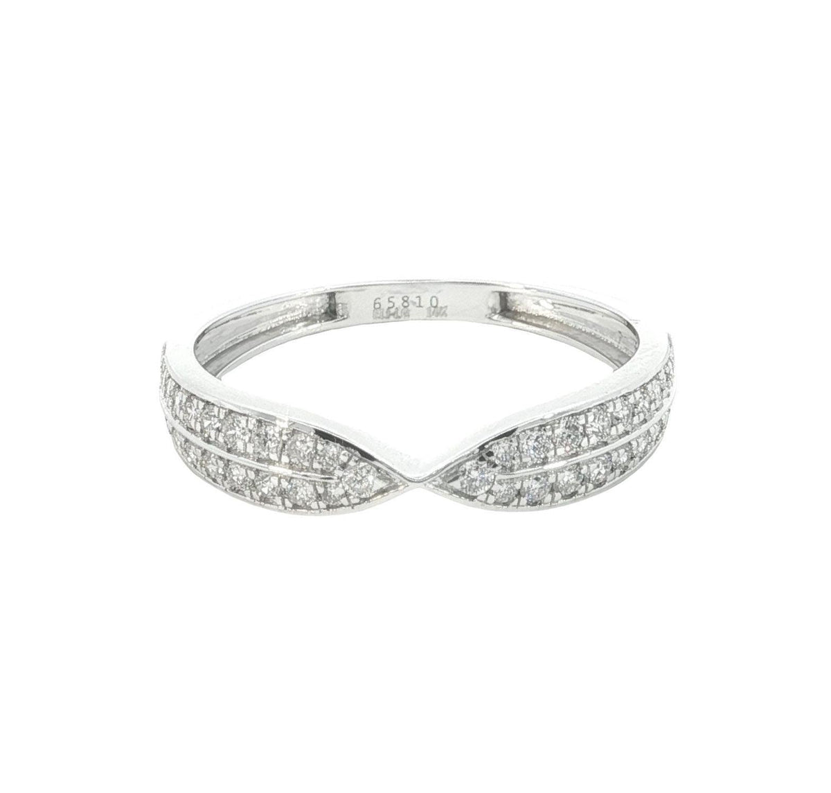 0.30 CT VVS Brilliant Cut Lab Grown Diamond Band with 14k White Gold | Stackable rings