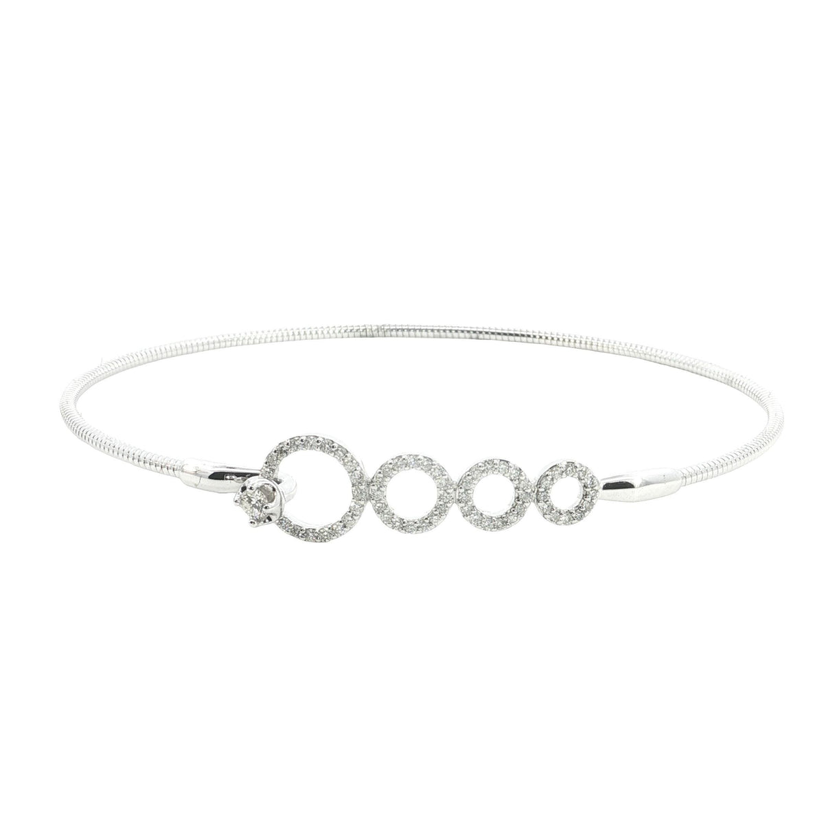 0.30 Ct 14K Natural Diamond Flexible Bracelet with 14K Gold : Yellow, White | Best Gift For Her